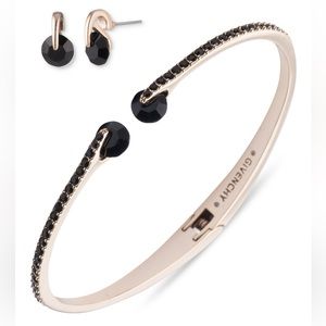 Givenchy 2-pc set color floating stone bangle bracelet + earrings